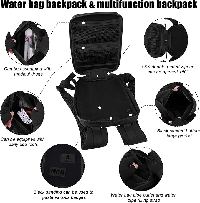 PETAC GEAR Tactical Molle Hydration Pack for 1.5L - Lightweight Water Reservoir Bag for Molle Vest Backpack, for Hiking, Hunting