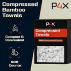 Compressed Towel Tablets - 100% Bamboo Camping Toilet Paper Tablets, Great for Hiking, Travel and Backpacking - Disposable Washcloths, Body Wipes, Paper Towel Coin Tissue - 100/250/500 Pack