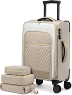 LOVEVOOK Carry On Luggage 22x14x9 Airline Approved,20 Inch Carry-on Suitcase for Women,Softside Suitcases with Wheels,Rolling Checked Luggage with TSA Lock,Lightweight Travel