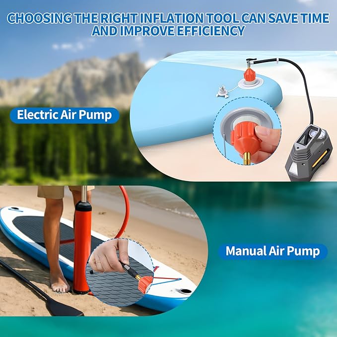 Paddle Board Pump Adapter,High‑Pressure Inflator Nozzle,Premium Inflatable Boat SUP Pump Adapter,Paddle Board Air Pump Adapter,Fits Kayaks,SUPs,Stand Up Paddle Board(Orange & Black)
