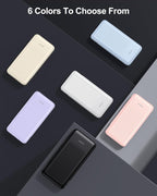 2-Pack 10000mAh Power Bank Fast Charging, 22.5W Compact USB C Portable Charger with 2 Outputs & 2 Inputs, LED Display Battery Pack Compatible with iPhone Samsung iPad Tablets, Black & White