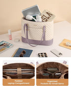 LOVEVOOK Laptop Bag for Women, 15.6 Inch Work Tote Computer Bag With Large Cup Holder, Lightweight Large Laptop Briefcase for Travel, Bussiness, Teacher