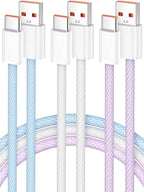 Senetem USB C Cable 10FT 3-Pack, USB A to USB Type C Long Charger Cord, 3A Fast Charging Compatible with iPhone 15 16 17 Pro, Samsung S24/S23 S22/Note 20/10, Car Play, Apple iPad Android Accessories