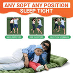 KingCamp Sleeping Pad for Camping, Ultralight Connectable Inflatable Sleeping Pad Camping Mattress with 6.3" Built-in Pillow & Foot Pump for Backpacking Hiking Tent Cot