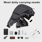 Peicees Sling Bag For Men Women Small Crossbody Backpack Shoulder Bag Man Purse Chest Bag For Hiking Travel