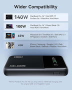 INIU 140W Power Bank, 25000mAh High Capacity Laptop & Phone Small Portable Charger, Fast Charging Flight Cruise Ship Family Essentials Traveling Powerbank for College Students Teen Boys Girls, Yellow