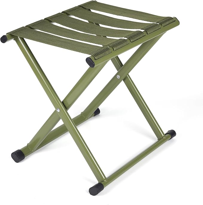 Folding Stool Heavy Duty Camping Stool Outdoor Portable Chair, 440lbs Heavy Duty Portable Folding Stool, Suitable for Camping, Outdoor Hiking, Outdoor Fishing, Picnicking,BBQ