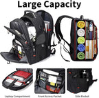 SHRRADOO Extra Large 50L Travel Laptop Backpack with USB Charging Port, College High School Backpack Airline Approved Business Work Bag Fits 17 Inch Computer for Men Women