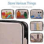 PACKISM Clear Makeup Bags - 3 Pack Tsa Approved Toiletry Bag with Zipper, Water-resistant Cosmetic Bags Travel Size Toiletries Fit Essentials, Carry-on Clear Travel Bags, Black Brown