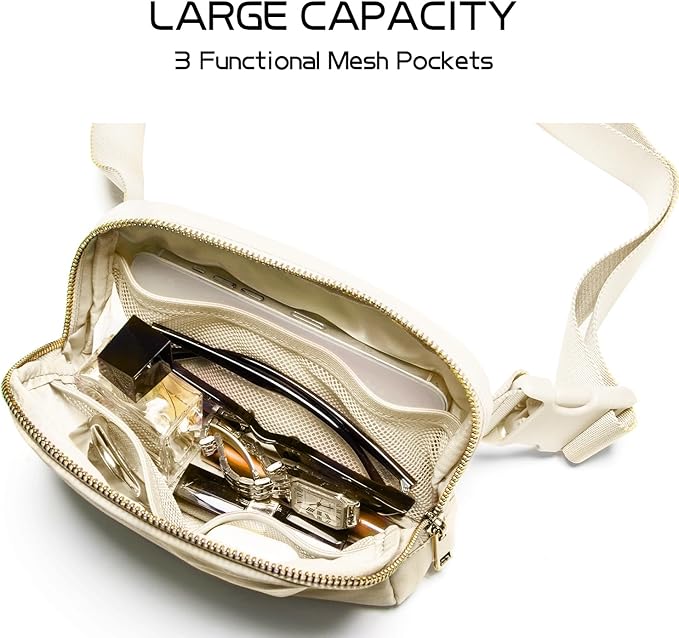 Gitus Personalized Gifts Birthday Gifts for Girls Fanny Pack Cross Body Bags with Initial Letter Preppy Stuff Gifts for Her Girlfriend Wife Sister Friends Mom (Ivory-N)