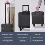 Verage Underseat Carry On Luggage with Wheels & USB Port,14 inch Wheeled Spinner Bag Carry-on Luggages for Airlines, Lightweight Suitcase Men Women, Pilots and Crew (14.5-Inch Plus Underseat Pro)