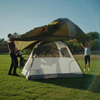 Night Cat Cabin Tent with Vestibule: 3 Persons Pop Up Camping Tent Double Layers Easy Quick Setup Waterproof