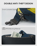 WATERFLY Lightweight Small Fanny Pack: 1.5L Mini Slim Crossbody Waist Belt Hip Bag with RFID Blocking, Anti-Theft & Water Resistant Pouch for Women Men Travel Hiking Running Walking EDC