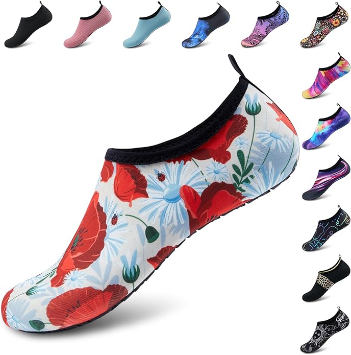 Deevike Water Shoes for Women Men Barefoot Quick-Dry Aqua Socks Slip-on for Beach Swim Surf Yoga Exercise