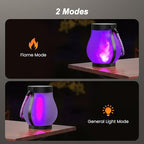 Hompavo Gen2 Solar Lanterns Outdoor Waterproof with Realistic Flickering Flame, Dual Charging (USB/Solar) & 2 Modes - Decorative Hanging/Table Lights for Patio Garden Porch Halloween Decor, 2/Purple