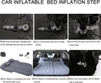 Inflatable SUV Air Mattress,Thickened Flocking Inflatable Car Camping Travel Air Mattress with 2 Pillows & Air Pump,Portable Car Sleeping Bed for SUV|MPV|Minivan