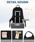 LOVEVOOK Laptop Backpack for Women, 15.6 Inch Work Backpack Purse, Large Capacity Stylish Daypack, Business Computer Bag, Travel Backpack for College, Black