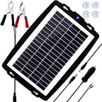 MEGSUN 12 Volt 10W Solar Car Battery Maintainer Trickle Chargers Kits, Portable Waterproof Solar Panel Charging Kit for Car, Boats, RV, Trailer, Camper, Automotive, Motorcycle, Snowmobile. (10W)