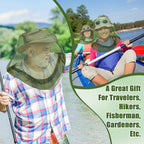 HESTYA 4 Pack Mosquito Head Net Face Mesh Protecting Net for Outdoor Hiking Camping Climbing Mosquito Fly Insects Preventing(Army Green)