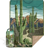 Outdoor Camping Blanket with Sherpa Lining, Extra Warm Thick Camp Blankets and Puffy Ultralight Soft Poncho DWR Camping Quilt for Cold Weather, Adventure, Sleeping, Backpacking 78"x 56"