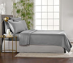 Full Sheets by Pure Bamboo, Genuine 100% Organic Viscose Derived from Bamboo Bed Sheet Set, Luxuriously Soft & Cooling, Double Stitching, Lifetime Quality Promise (Full, Stone Grey)