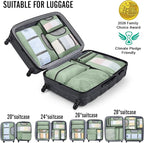Veken 10 Set Packing Cubes for Travel Essential, Suitcase Organizer Bags in 4 Sizes, Carry-On Luggage Accessories with Large Laundry & Hanging Toiletry Bag, Must-Have for Airplane, Road Trip & Camping