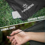 AlphaBeing Waterproof Outdoor Blanket with Merino Wool, Extra Thick Warm, Windproof, Packable Stadium Blankets for Cold Weather, Camping Gift, Pet, Car, Picnic, Concerts, 79" x 59", Black/Gray