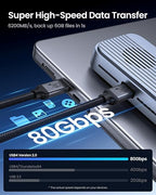 Silkland 80Gbps USB 4 for Thunderbolt 5 Cable 1FT, 240W PD 3.1 Charging, up to 120Gbps Bandwidth for Dual 8K, Braided USB C Data Cable Compatible Thunderbolt 4/5, SSD, MacBook M4 Pro, iPhone17/16,Dock