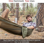 Sunyear Hammock Camping with Rain Fly Tarp and Net, Portable Camping Hammock Double Tree Hammock Outdoor Indoor Backpacking Travel & Survival, 2 Tree Straps,100% Waterproof