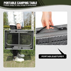 REDCAMP 48x24 Long Folding Grill Table for Outside, Lightweight Portable Metal Aluminum Outdoor Grill Table with Adjustable Height Legs, Great for Camping Picnic Cooking BBQ, Silver 4ft