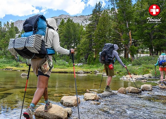 Small First Aid Kit, 100 Pieces Water-Resistant Well Organzied Pouch with Rotatable Buckle - Ideal for Outdoor, Travel, Biking, Camping, Hiking, Car (Red)