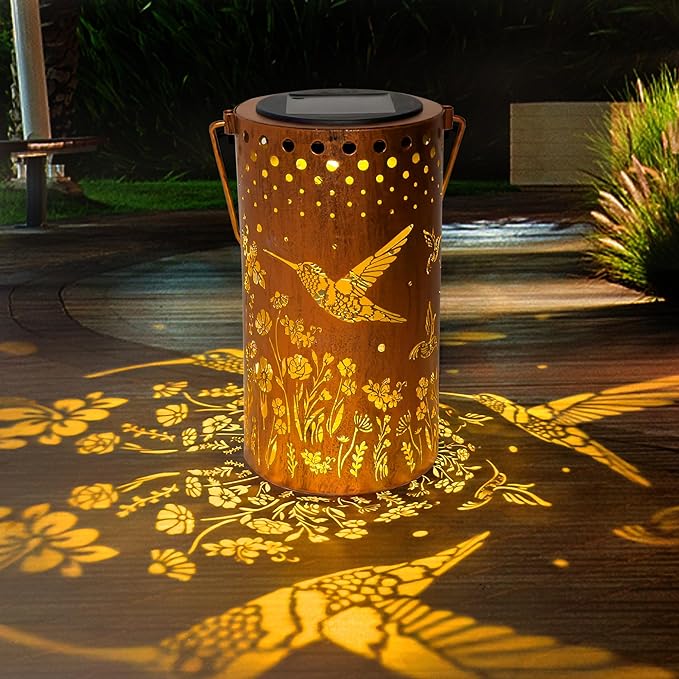 Hummingbird Solar Lanterns Outdoor Waterproof, Birthday Gifts for Women Mom Grandma, Hanging Solar Lights for Yard, Patio, Porch, Garden Decor, Christmas Gifts for Her/Him