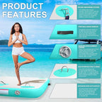 AWSUM Inflatable Floating Dock Air Dock Platform Floating Island Raft with None-Slip Surface for Pool Beach Ocean