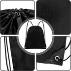 Grneric Drawstring Backpack Bulk 70Pcs String Backpack Drawstring Bags Cinch Bag Sackpack for Men Women Gym(Black)