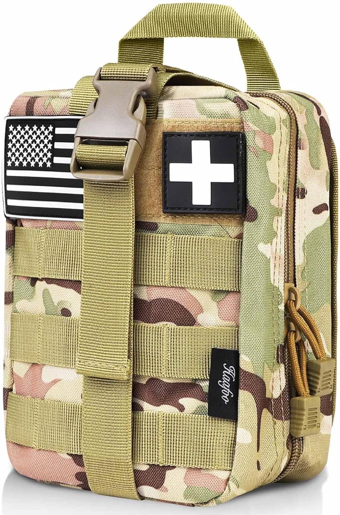 Medical Molle Pouch Tactical - 1000D Nylon First Aid Pouch, Big Capacity EMT Pouch Utility, Heavy Duty Military Grade Rip-Away Ifak Pouch for Home and Outdoor Activities（Bag Only