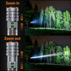 Camping Flashlights,90000 Lumens 5000mAh Super Bright High Lumens Rechargeable Flashlight with 11 Modes,Waterproof,Adjustable LED Multi-Flashlight for Car,Outdoor,Camping,Walking,Tactical
