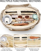 Puffer Tote Bag for Women, Lightweight Puffy Work Handbag Teacher Nurse Quilted Shoulder Bag for School Travel Gym