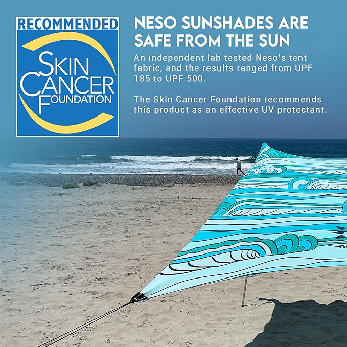 Neso Gigante - Portable Beach Tent - Ideal to Enjoy with Family and Friends - UPF 50+, Water-Resistant, and Lightweight - Swells, 11' x 11'