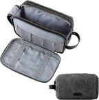 BAGSMART Toiletry Bag for Men, Canvas Travel Toiletry Organizer Dopp Kit Water-resistant Shaving Bag for Toiletries Accessories,Black-Large