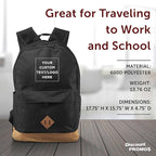 DISCOUNT PROMOS Custom Multipurpose Laptop Backpacks Set of 10/40/80, Personalized Bulk Pack - Lots of Features for Everyday Use, Perfect for Employess, Businessman - Black