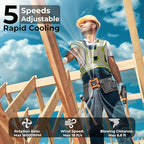 10000mAh Portable Waist Clip Fan, 40H Cooling Personal Wearable Fan, 5 Speeds 16000RPM Strong Belt Fan, Rechargeable Hands-free Neck Fan With Flashlight for Outdoor Jobsite Camping Traveling (Orange)