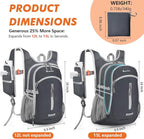 Seektop Small Hiking Backpack 12L to 15L Expandable Travel Packable Waterproof Daypack Lightweight Hiking Bag for Women Men