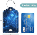 Rimilak 3 Pcs PU Leather Luggage Tags for Suitcase, Travel Cruise Luggage Tag with Privacy Flap, Name ID Label and Metal Loop for Women Men Baggage Handbag School Bag Backpack, Galaxy