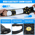 Ice Snow Cleats for Shoes Boots Non Slip Ice Cleats Overshoe for Walking on Snow and Ice Rubber Crampons with 10-Stud Ice Rubber Cleats Slip-on Stretch Footwear