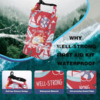 Boat First Aid kit, Roll Top Marine Tool Kit, Emergency Waterproof Kit for Fishing, Kayaking, Boating, Ponton, Beach, Swimming Red