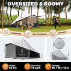 KingCamp Canvas Bell Yurt Tents, 4 Seasons Large Waterproof & Windproof Luxury Glamping Tent w/Stove Jack for Family Outdoor Camping, Hunting, Parties