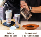 Pressca - Portable Coffee & Tea Maker - Thermal Coffee & Tea Infuser, French Press, Single Serve Coffee Maker, BPA Free - Home & Kitchen Accessories & Utensils - 12 fl oz, Lilac