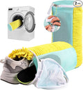 Shoe Washing Machine Bag Reusable Sneaker Washing Bag with Built-in Fluffy Brushes for 360° All-Around Cleaning. Laundry Shoe Bag is Designed for Washer and Dryer （Yellow 2pcs Pro）