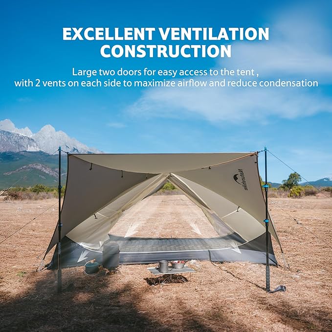 Naturehike Mongar UL 1-2 Person Backpacking Tent,15D Nylon Waterproof Ultralight One Person Two Person Tent with Footprint