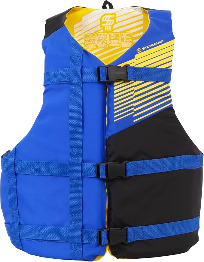 Stohlquist FIT Adult Life Jacket, US Coast Guard Approved Type III Life Vest, PFD for Men and Women, Easily Adjustable, Lightweight and High Buoyancy - Universal Fit (30-52" Chest)